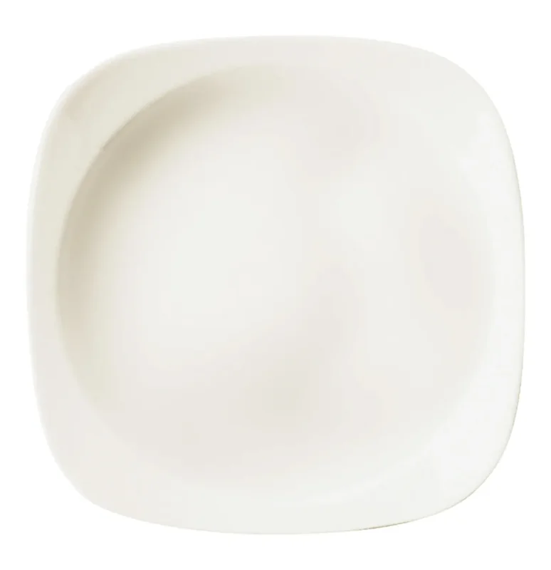 Offre Limitée Assiette creuse carré ivoire porcelaine vitrifiée 14x14 cm Ska Rak