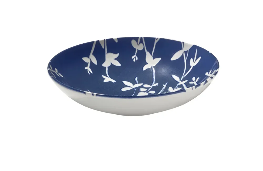 Commander Vite Assiette coupe creuse rond bleu porcelaine Ø 21 cm Flora Essentials Collection