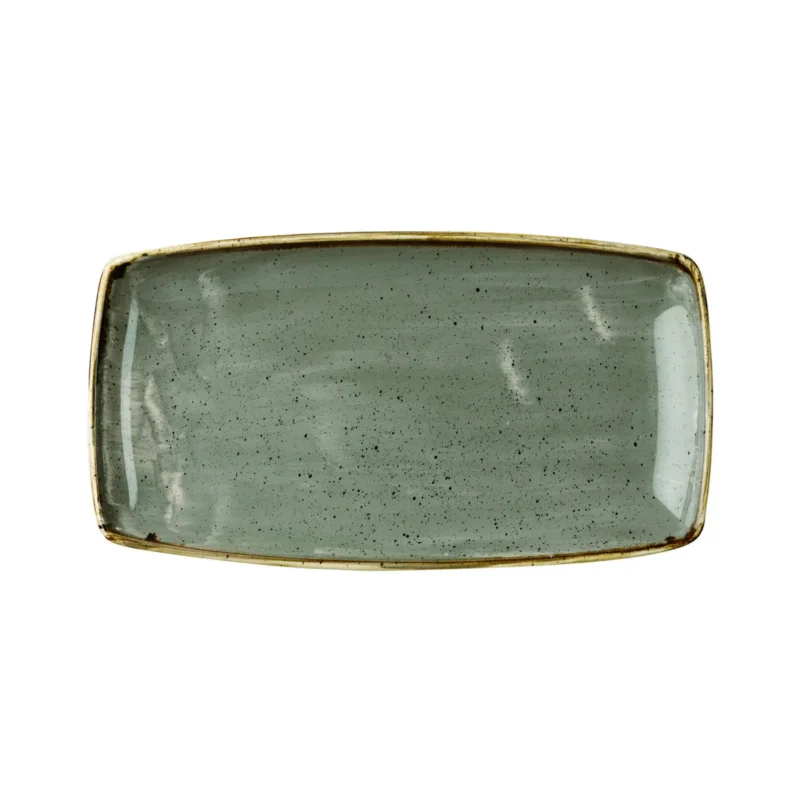 Assiette plate rectangulaire peppercorn porcelaine vitrifiée 29,5x15 cm Stonecast Grey Churchill Livraison Gratuite