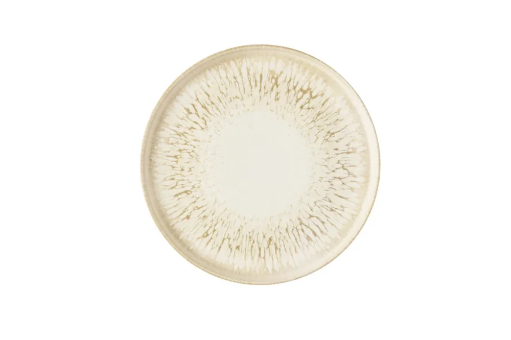 Nouvelle Collection Assiette à bord droit rond Natural porcelaine vitrifiée Ø 26 cm Inked Lume Churchill