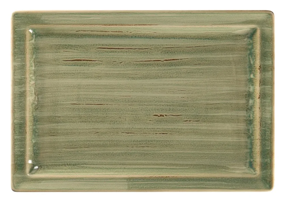 Assiette plate rectangulaire Emerald porcelaine vitrifiée 33,6x23,2 cm Rakstone Spot Rak Acheter Direct