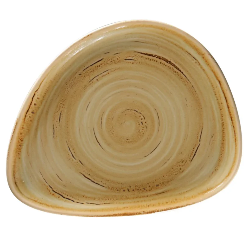 Soldes Assiette coupe plate triangulaire Garnet porcelaine vitrifiée 24x19,4 cm Rakstone Spot Rak