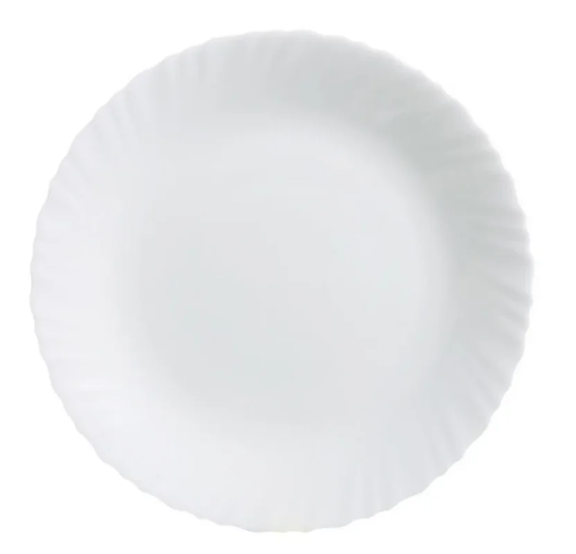 Assiette plate rond blanc verre opal Ø 27,3 cm Feston Luminarc Affaire À Saisir