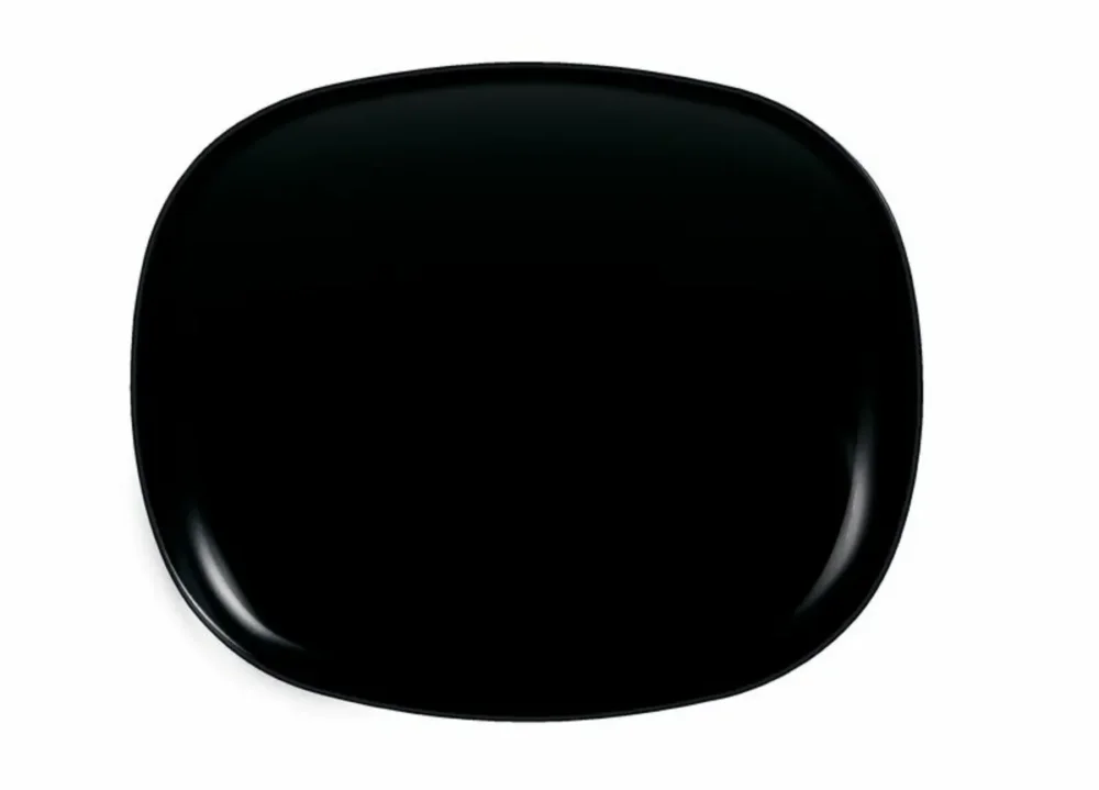 Paiement Sécurisé Assiette plate rectangulaire noir verre trempé 28,1x24,1 cm EvolutionsArcoroc