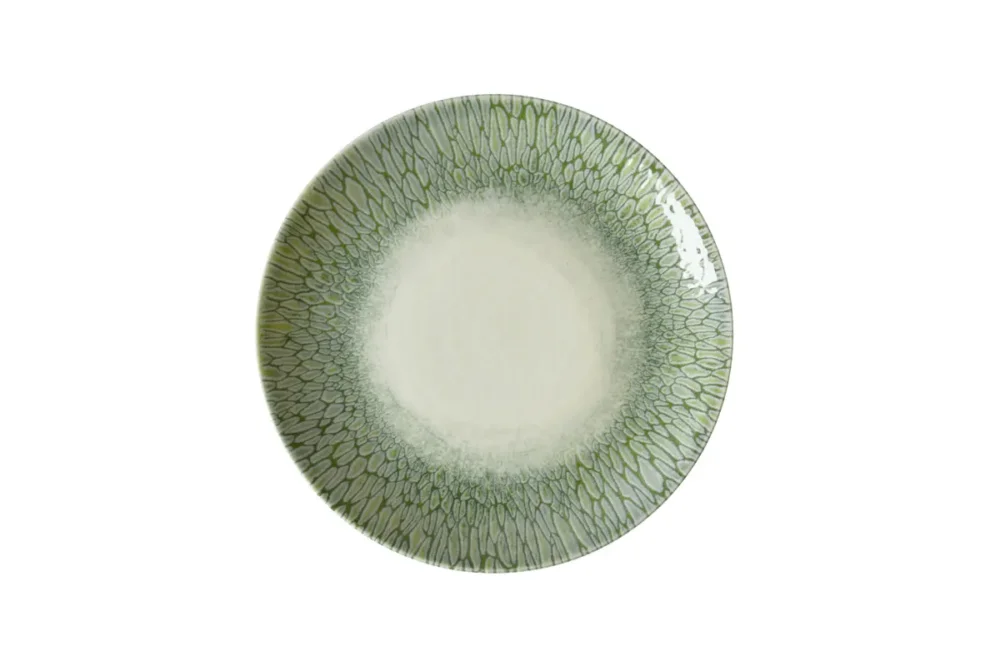 Assiette coupe vert porcelaine vitrifiée Ø 21,7 cm Butterfly Dudson Achat Immédiat