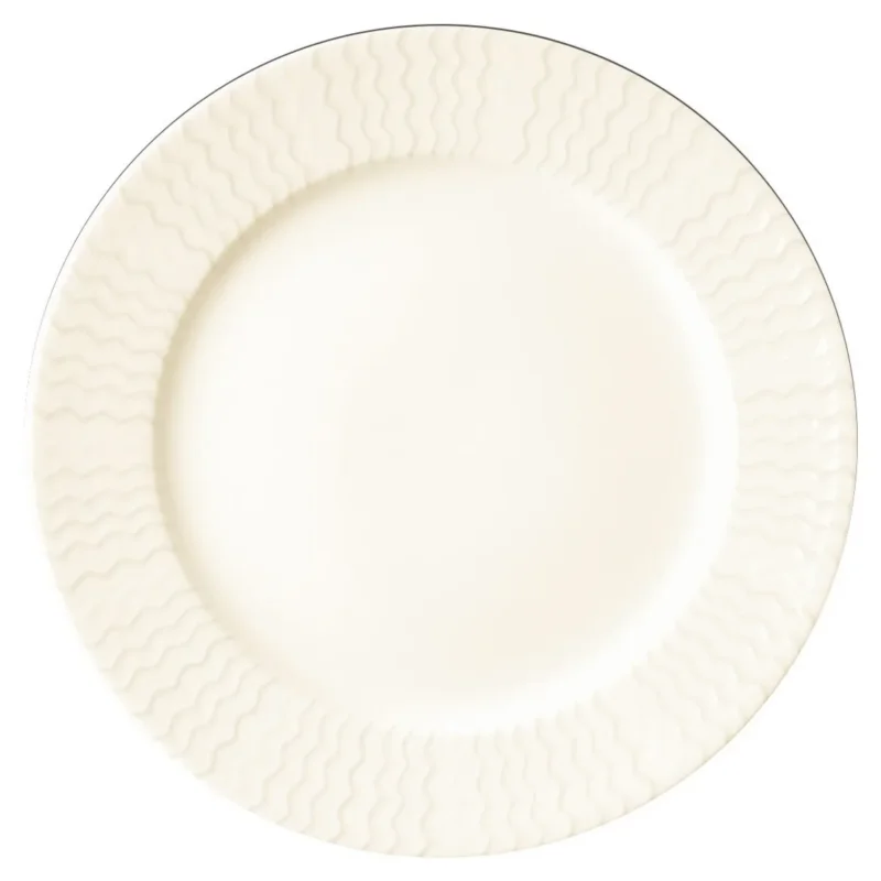 Assiette plate rond ivoire porcelaine vitrifiée Ø 20,8 cm Ondine Rak Petit Prix