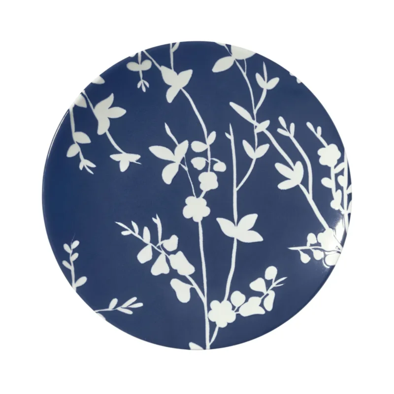 Assiette coupe plate rond bleu porcelaine Ø 20 cm Flora Essentials Collection Acheter En Ligne