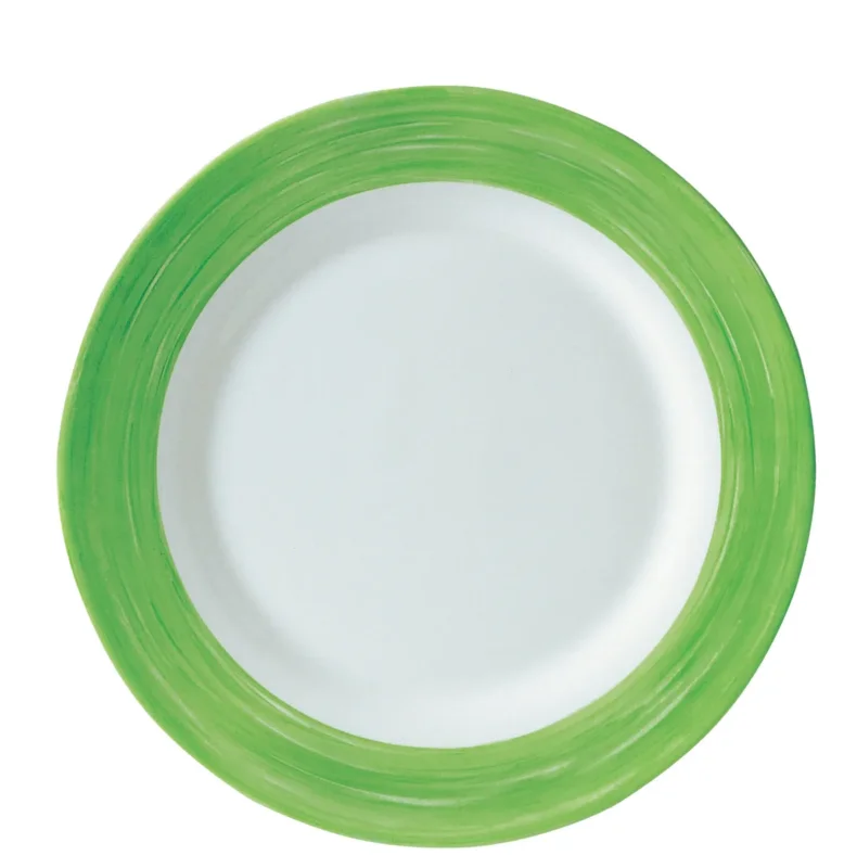 Remise Assiette plate rond vert verre opal Ø 15,5 cm Brush Arcoroc