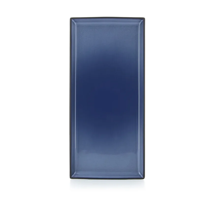 Assiette plate rectangulaire bleu porcelaine culinaire 32,5x15 cm Equinoxe Revol Commander Maintenant