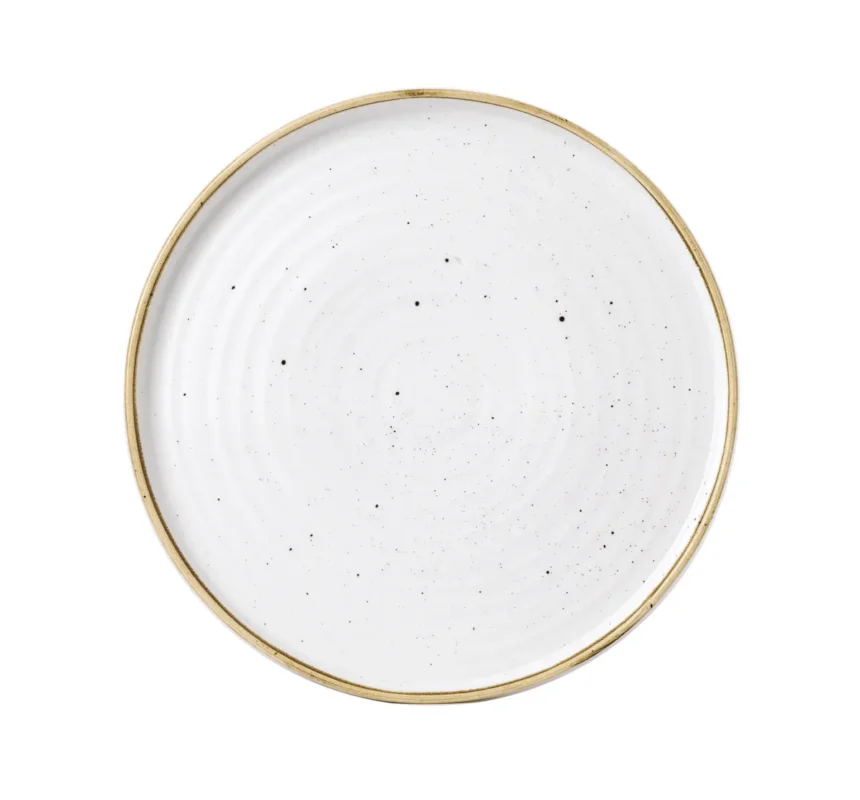 Must-Have Assiette à bord droit rond barley white porcelaine vitrifiée Ø 28 cm Stonecast Churchill