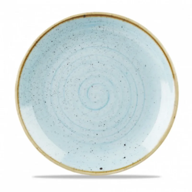 Expédition Rapide Assiette coupe plate rond bleu porcelaine vitrifiée Ø 26 cm Stonecast Duck Egg Churchill