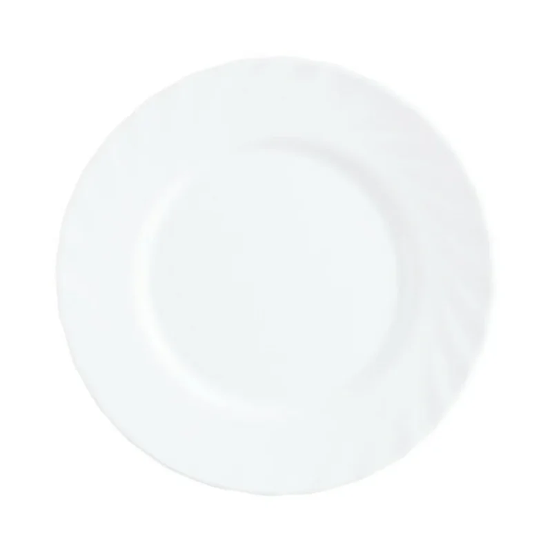 Vente Flash Assiette plate rond blanc verre opal Ø 19,6 cm Trianon Arcoroc