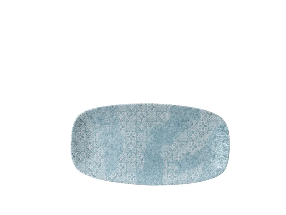Authentique Assiette plate rectangulaire Aquamarine porcelaine vitrifiée 29,8x15,3 cm Vintage Prints Aquamarine Churchill