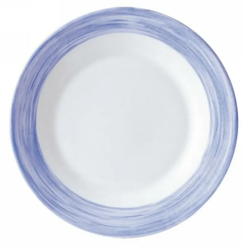 Assiette plate rond bleu verre opal Ø 19,5 cm Brush Arcoroc Livraison Express