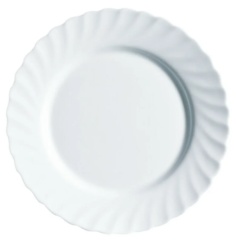 Meilleur Prix Assiette plate rond blanc verre opal Ø 27,3 cm Trianon Arcoroc
