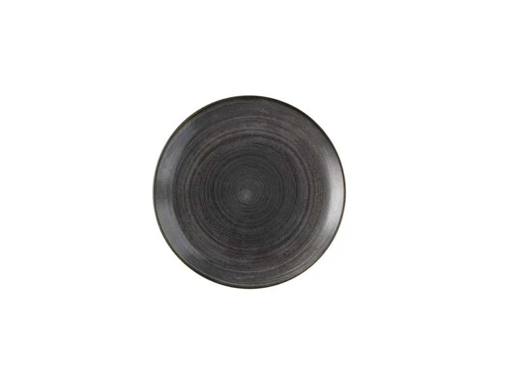 Assiette coupe rond Raw Black porcelaine vitrifiée Ø 16,5 cm Stonecast Raw Churchill Offre Du Jour