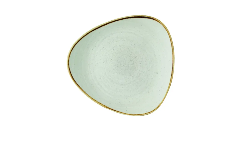 Assiette plate triangulaire raw grey porcelaine vitrifiée 26,5x26,5 cm Stonecast Raw Churchill Dernière Chance