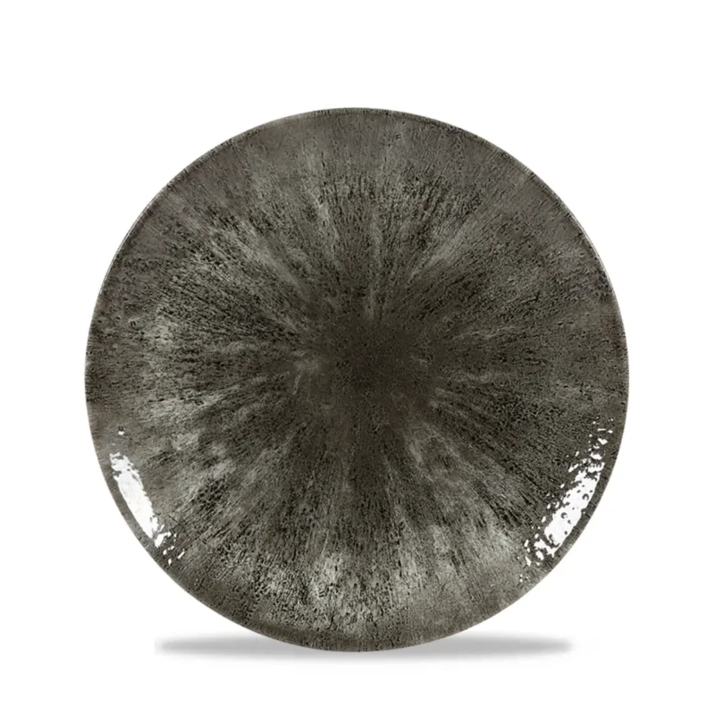 Promotion Saisonnière Assiette coupe plate rond noir porcelaine vitrifiée Ø 21,7 cm Stone Quartz Churchill