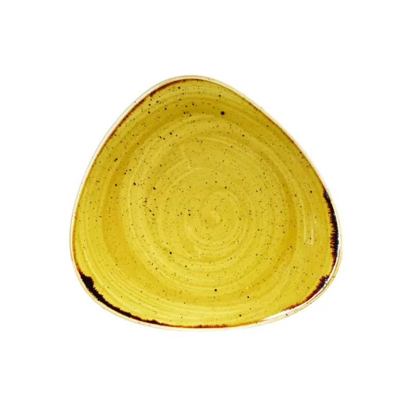 Affaire À Saisir Assiette plate triangulaire Mustard porcelaine vitrifiée 19,2x19,2 cm Stonecast Mustard Churchill