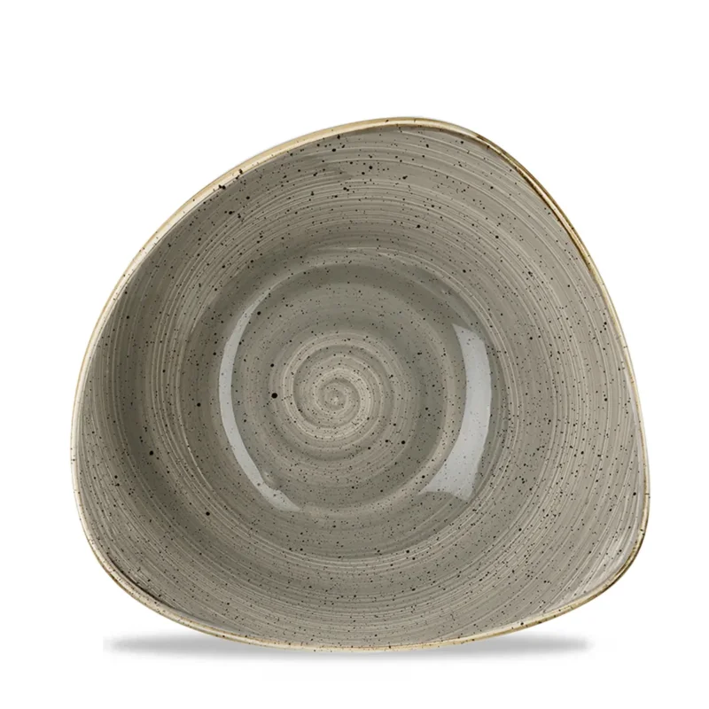 Assiette plate triangulaire peppercorn porcelaine vitrifiée 26,5x26,5 cm Stonecast Grey Churchill Vente Flash
