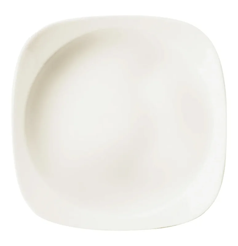 Assiette creuse carré ivoire porcelaine vitrifiée 26,7x26,7 cm Ska Rak Jusqu’à Épuisement Des Stocks