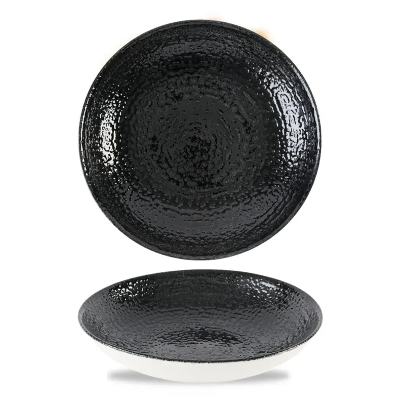 Assiette coupe creuse rond noir porcelaine vitrifiée Ø 24,8 cm Chroma Churchill Remise