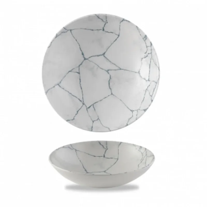 Assiette coupe creuse rond gris porcelaine vitrifiée Ø 18,2 cm Kintsugi Pearl Grey Churchill Acheter Direct