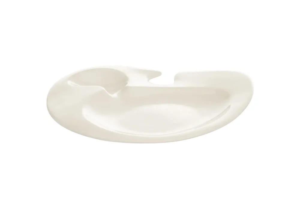 Assiette cocktail ovale ivoire porcelaine vitrifiée 22,7x18,6 cm Nabur Rak Offre Spéciale