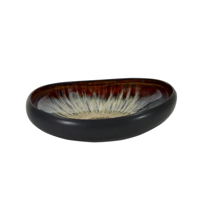 Assiette coupe creuse irrégulier vert grès émaillé Ø 21 cm Gao Medard De Noblat Nouvelle Collection
