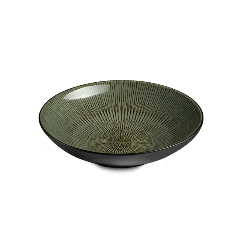 Bon Plan Assiette à salade rond vert grès émaillé Ø 19 cm Hypnose Medard De Noblat