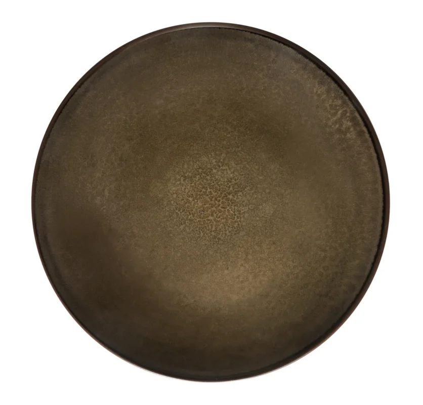 Produit De Marque Assiette à dessert rond bronze grès émaillé Ø 21 cm Feeling Medard De Noblat