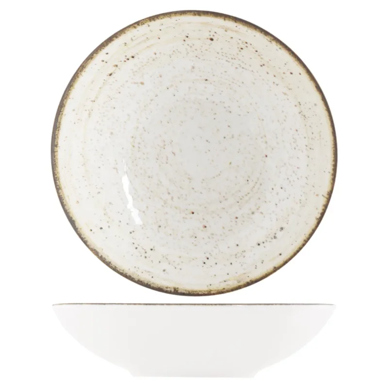 Assiette coupe creuse rond beige porcelaine Ø 21,5 cm Lunéa Pro.mundi Promotion Saisonnière