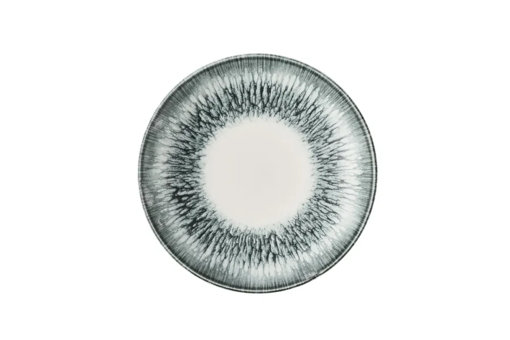 Dernière Chance Assiette coupe creuse rond Black porcelaine vitrifiée Ø 24,8 cm Inked Lume Churchill