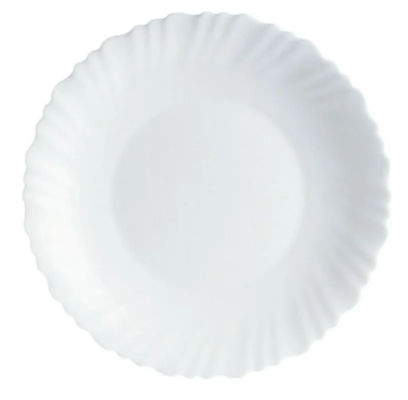 Assiette creuse rond blanc verre opal Ø 23 cm Feston Luminarc Populaire