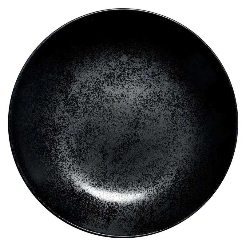 Assiette coupe creuse rond noir porcelaine vitrifiée Ø 25,9 cm Karbon Rak Soldes