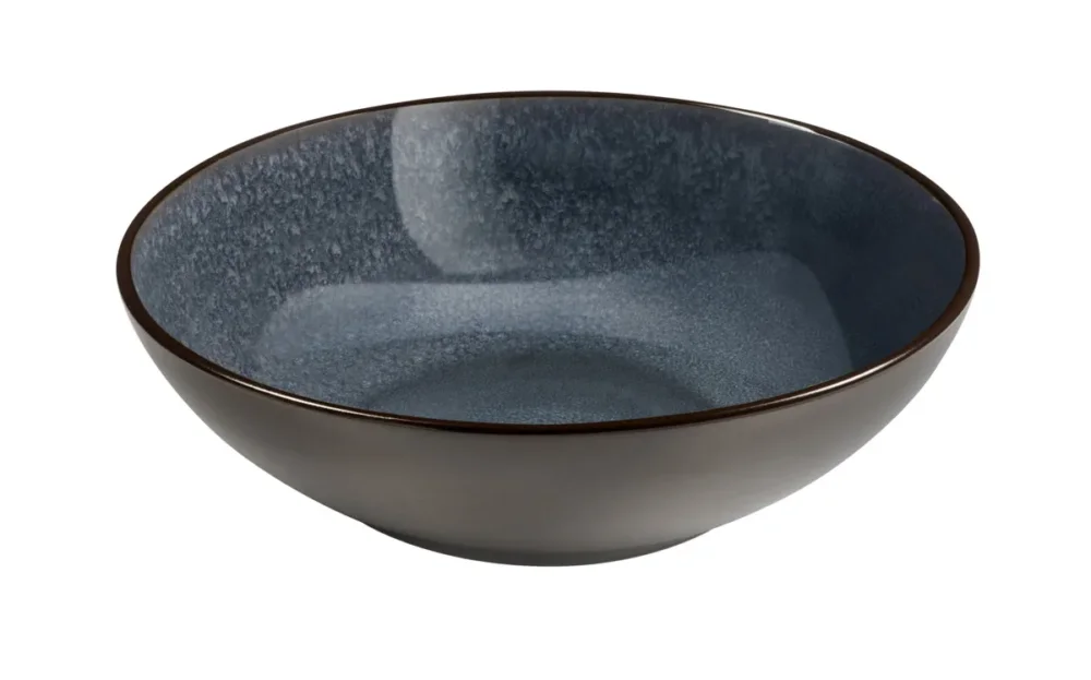 Prix Réduit Assiette coupe creuse rond bleu indigo grès émaillé Ø 24,5 cm Feeling Medard De Noblat