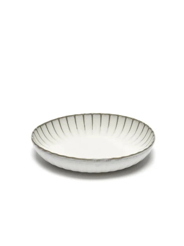 Certifié Assiette creuse rond blanc grès émaillé Ø 23 cm Inku Serax
