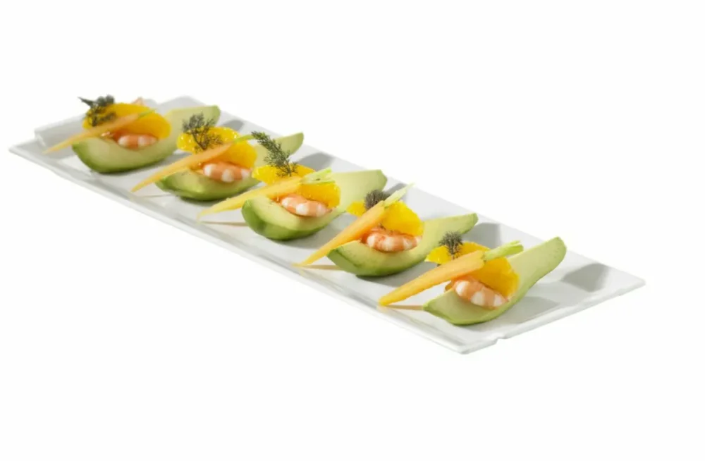 Authentique Assiette creuse rectangulaire blanc porcelaine culinaire 30 cm Bombay Revol