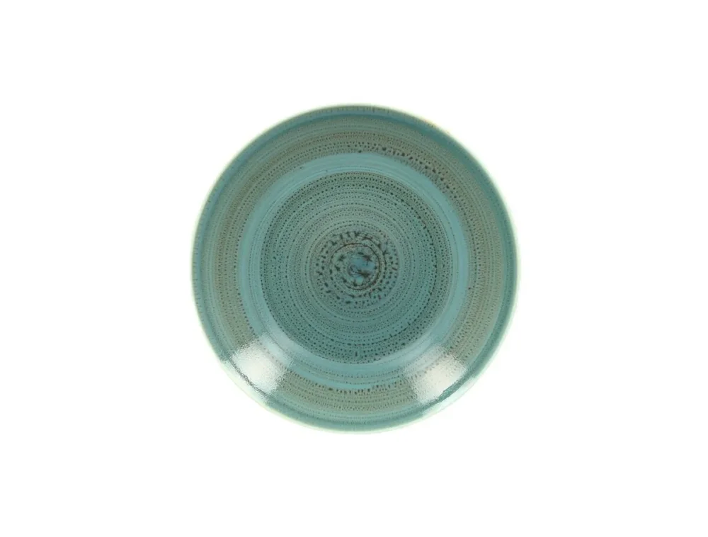 Bon Marché Assiette coupe creuse rond turquoise porcelaine vitrifiée Ø 27,8 cm Twirl Rak