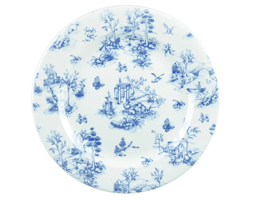 Offre Spéciale Assiette coupe creuse rond Toile Prague Blue porcelaine vitrifiée Ø 25,5 cm Vintage Prints Toile Churchill
