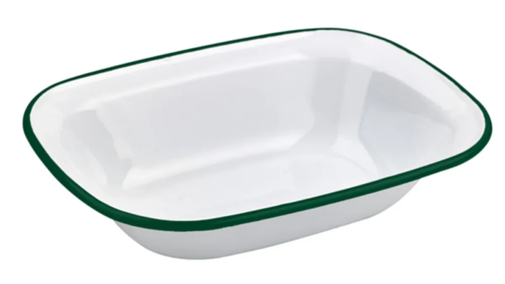 Populaire Plat rectangulaire blanc acier émaillé 26 cm