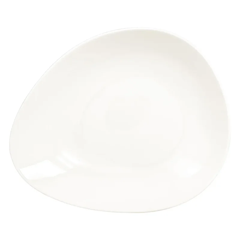 Assiette coupe creuse ivoire porcelaine vitrifiée 28 cm Shaped Rak Offre Du Jour