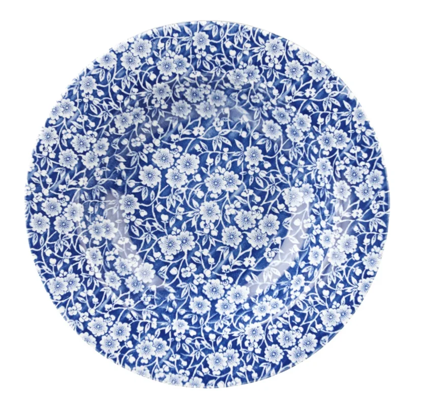 Livraison Gratuite Assiette creuse rond Victorian Calico Bleu Prague porcelaine vitrifiée Ø 24,9 cm Vintage Prints Victorian Prague Churchill