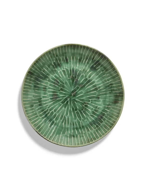 Meilleur Choix Assiette coupe creuse rond vert grès émaillé Ø 27 cm 27 cm Verde Lanza Serax