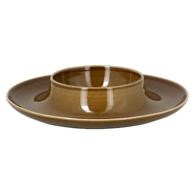 Assiette creuse rond bronze porcelaine vitrifiée Ø 24,7 cm Ashore Rak Acheter En Ligne