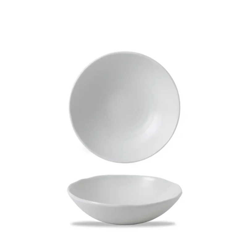 Assiette creuse organique blanc porcelaine vitrifiée Ø 14,2 cm White Dudson Promotion
