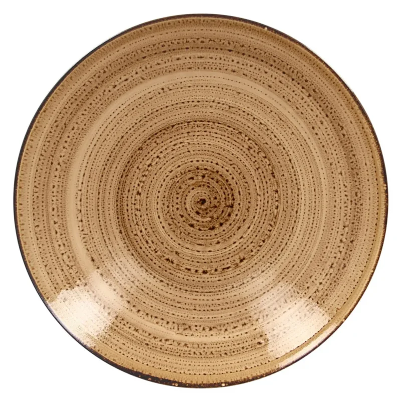Assiette coupe creuse rond marron porcelaine vitrifiée Ø 29,9 cm Twirl Rak Vente Directe