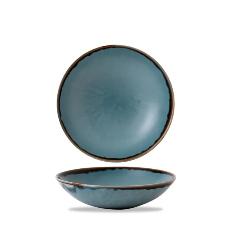 Assiette coupe creuse rond bleu porcelaine vitrifiée Ø 18,2 cm Harvest Dudson Acheter Direct