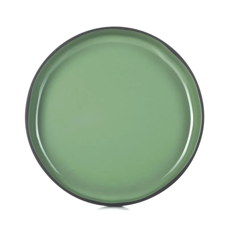 Assiette creuse rond vert porcelaine culinaire Ø 23 cmCaractère Revol Solde