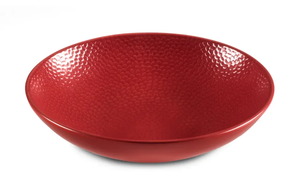 Quantité Limitée Assiette coupe creuse rond rouge grès émaillé Ø 25 cm Stone Medard De Noblat
